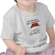 Personalised White Baby 1st Christmas Tshirt