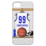 Personalised white Blue Basketball Jersey