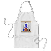Personalised white Blue Basketball Jersey Apron