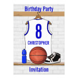 Personalised white Blue Basketball Jersey Custom Announcements