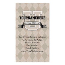 Personalised YourName University Business Card
