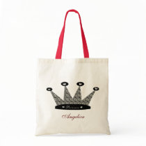 Personalised Zebra Princess Crown Tote Bag