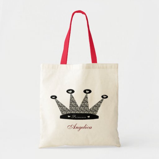 Personalised Zebra Princess Crown Tote Bag