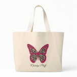 Personalised Zebra Print Butterfly Tote Bag
