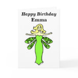 Personalize w/any name Green Fairy Birthday Card
