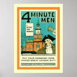 Personalized 4 Minute Men ~ Vintage World War 1 Poster