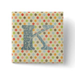 Personalized Art Letter K Pinback Buttons