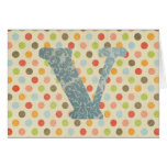 Personalized Art Letter V Cards