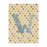 Personalized Art Letter W Postcard