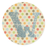 Personalized Art Letter W Sticker