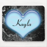 Personalized Blue Heart Mousepad