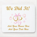Personalized Bride and Groom We Did It Mousepad