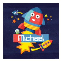 Personalized Happy Rocket Print posters