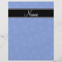 Personalized name Blue daisy flowers pattern Custom Flyer