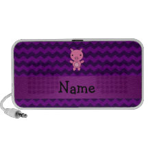 Personalized name cute pig purple chevrons iPhone speaker