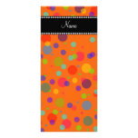 Personalized name orange rainbow polka dots custom rack cards