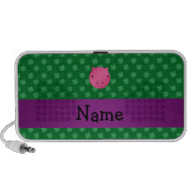 Personalized name pig face green shamrocks mp3 speaker