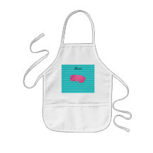 Personalized name pink bear apron