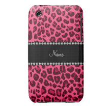 Personalized name pink leopard pattern iPhone 3 cases