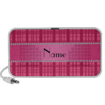 Personalized name pink plaid pattern PC speakers