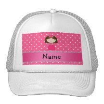 Personalized name pink princess pink polka dots trucker hat