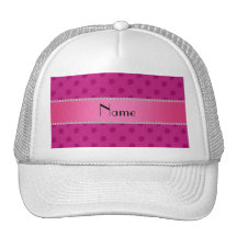 Personalized name pink strawberries pattern mesh hats