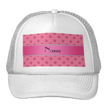 Personalized name pink strawberries pattern hats