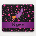 Personalized name platypus pink polka dots mousepads