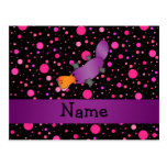 Personalized name platypus pink polka dots postcard