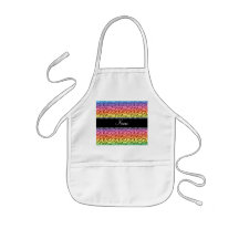Personalized name rainbow swirls aprons