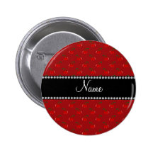 Personalized name red cherries pins