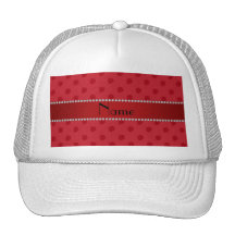 Personalized name red strawberry pattern mesh hat