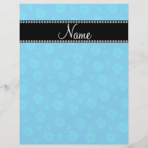 Personalized name sky blue daisy flowers pattern flyer design