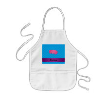 Personalized name sleeping pink bear apron