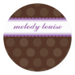 PERSONALIZED NAME STICKERS :: chocolate drop 8