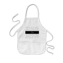 Personalized name white diamond swirls aprons