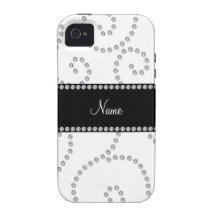 Personalized name white diamond swirls vibe iPhone 4 cases