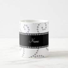 Personalized name white diamond swirls mugs