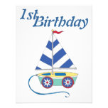 Personalized Toy Sailboat Baby Boy Birthday Invite