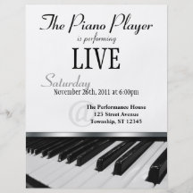 Perspective Piano Keys Performance Announcement Flyers