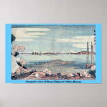Perspective view of Mount Dōkan by Shōtei,Hokuju Poster