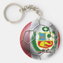 Peru La Blanquirroja La Rojiblanca soccer ball Key Chain