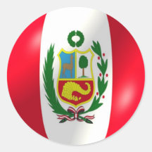 Peruvian Flag With Bubble Sticker