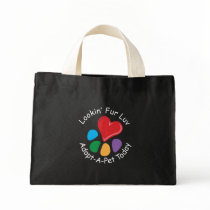 Pet Adoption_Heart-Paw_Lookin' Fur Luv dark colour Tote Bags