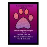pet birth/adoption announcement business cards