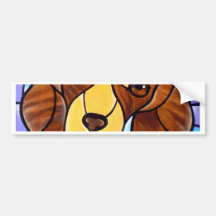Pet Dog Painting Art - Multi Bumper Stickers