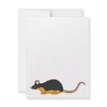 Pet Mouse. Black Tan. Custom invitations
