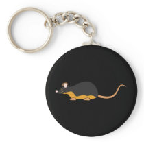 Pet Mouse. Black Tan. Key Chain