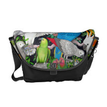 Pet Parrots of the World Rickshaw Messenger Bag