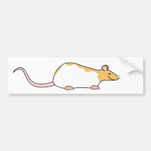 Pet Rat. Cinnamon and White, Hooded Variegated. Bumper Sticker